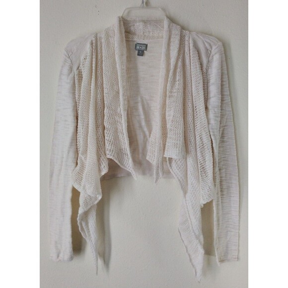 Converse Sweater Women's S Ivory White Shawl Open Front Shrug Long Sleeve Y2K - Picture 1 of 12